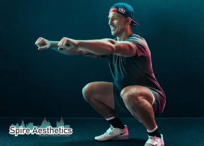 Image of man build leg muscle Ashbourne through exercise