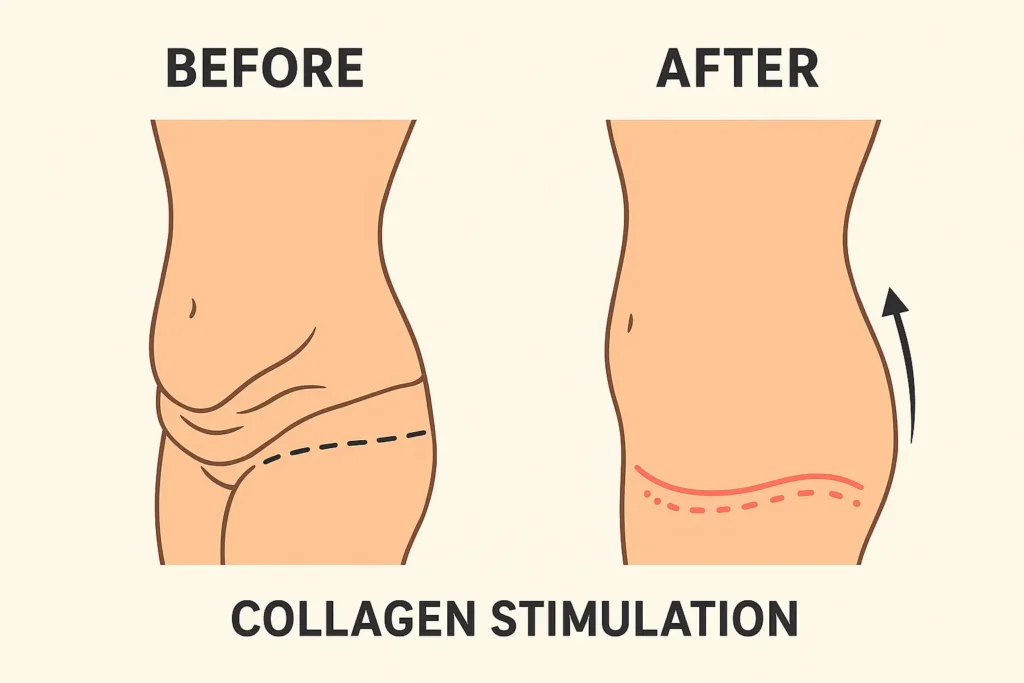 Before and after results for sagging skin after weight loss injections Ashbourne