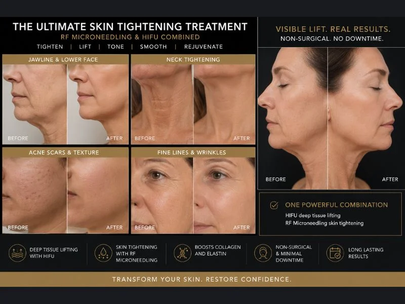 Results of combined treatment for the ultimate skin tightening treatment Ashbourne